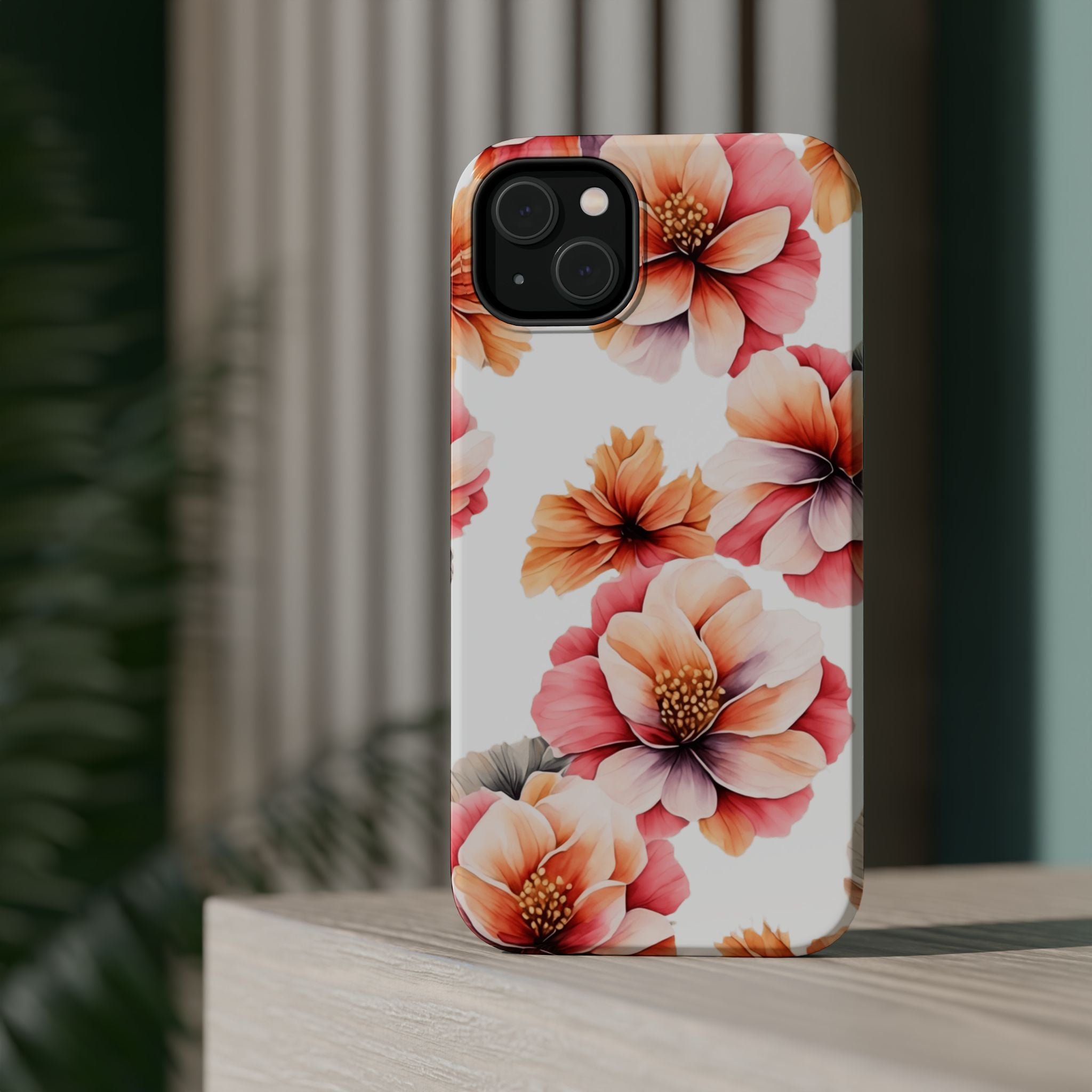 Floral Magnetic Phone Case, Stylish Flower Phone Cover, Durable Magnetic Tough Case, Trendy Floral Design Case, Perfect Gift for Her