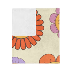 Whimsical Flower Blanket - Cozy Floral Microfiber Throw for Kids, Home Decor, Spring Celebrations, Gift Idea for Birthdays