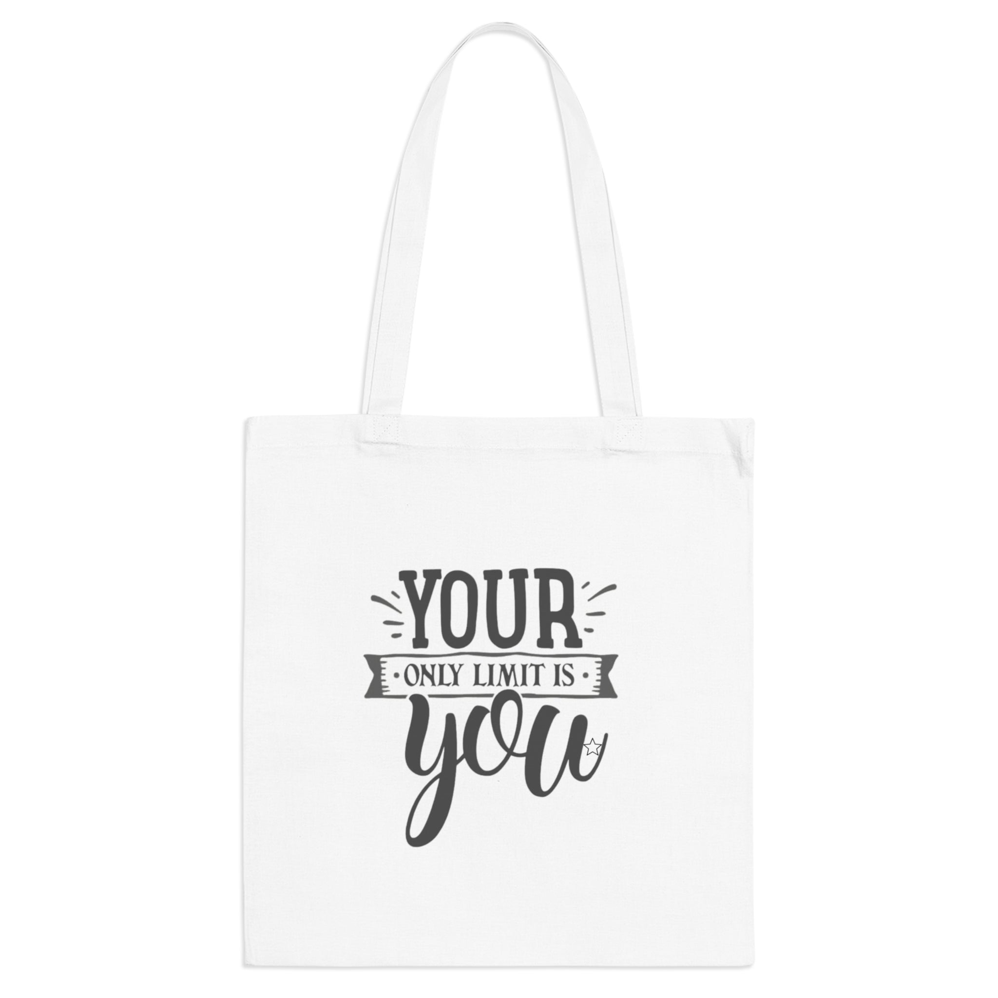 Inspirational Tote Bag - Your Only Limit is You, Motivational Gift, Reusable Shopping Bag, Eco-Friendly, Gym Tote, Daily Use
