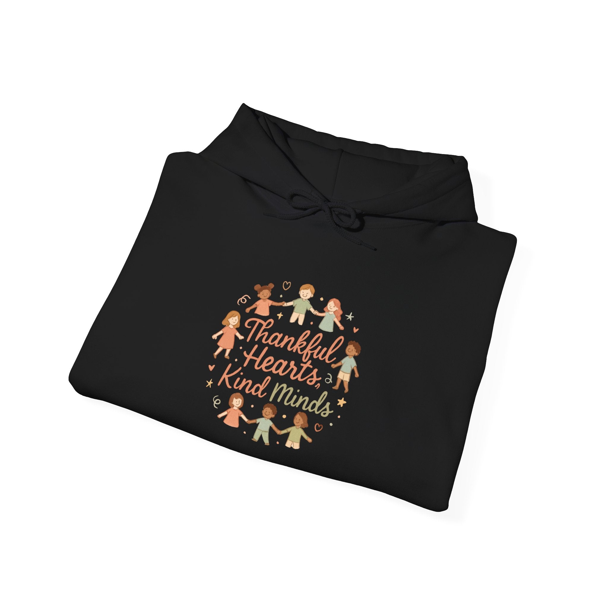 Kind Hands Kids Hoodie - "Thankful Hearts, Kind Hands" Thanksgiving Sweatshirt