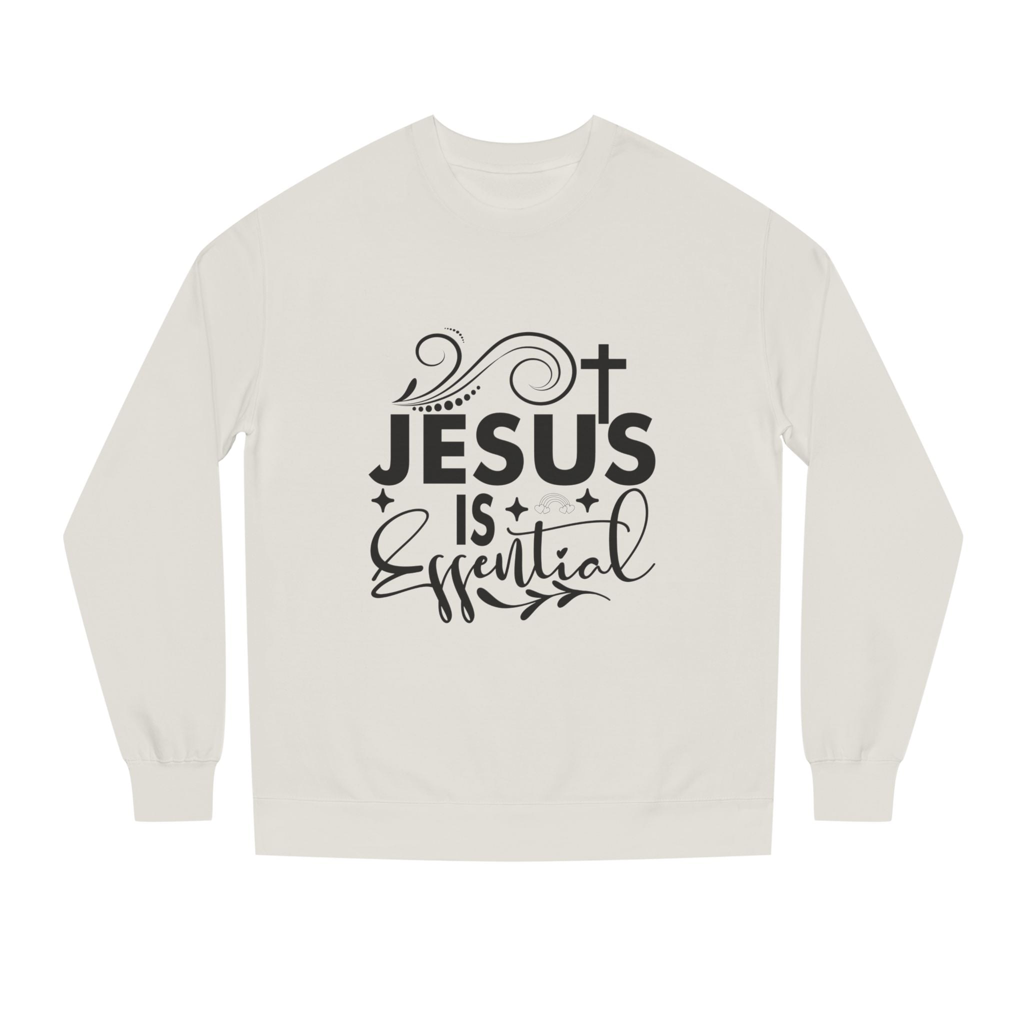 Christian Motivational Sweatshirt - Jesus is Essential, Faith Apparel, Unisex Fashion, Everyday Wear, Perfect Gift for Believers