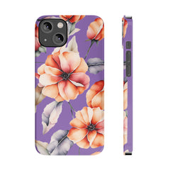 Floral Slim Phone Case, Stylish Phone Cover, Feminine Phone Accessory, Spring Gift, Flower Pattern Design