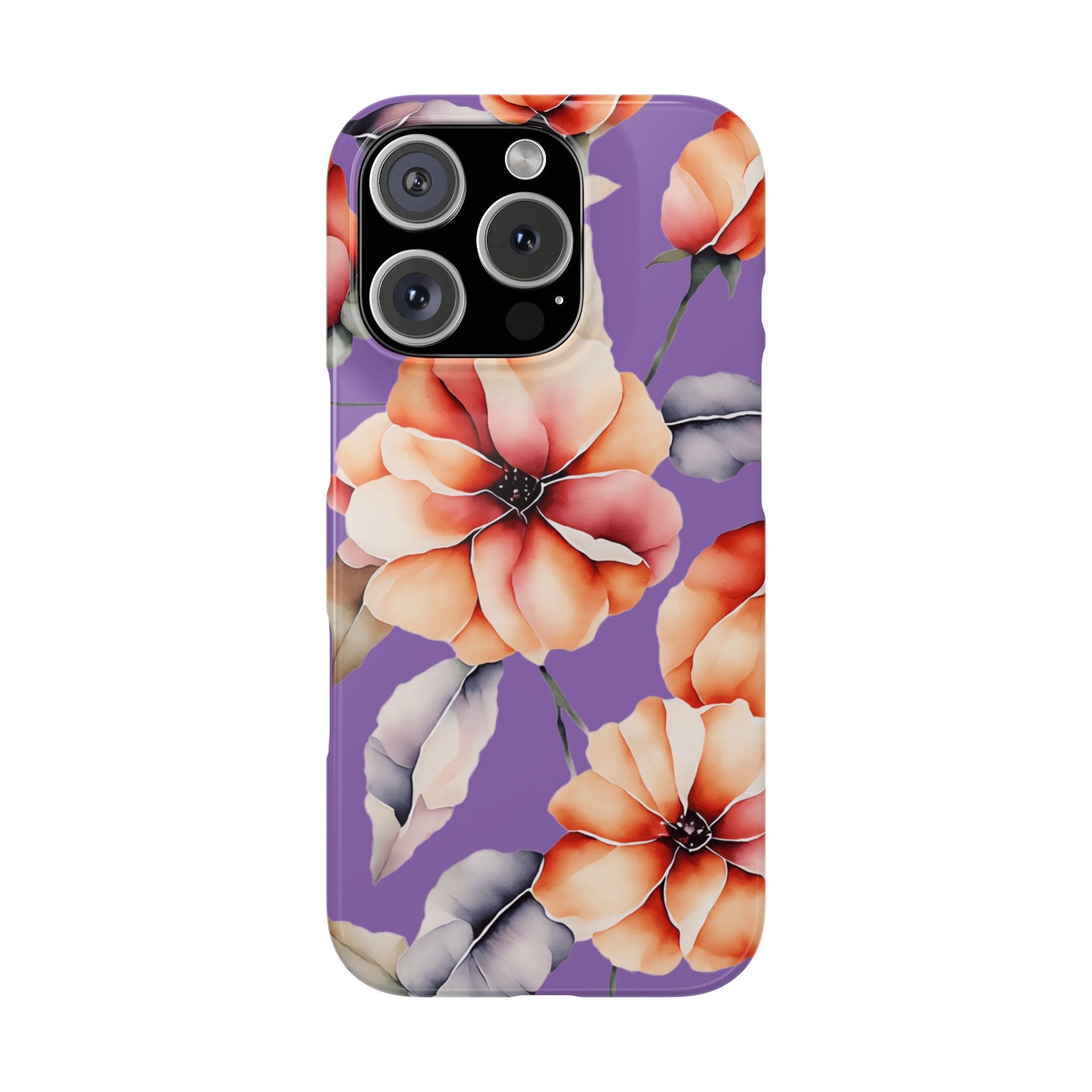 Floral Slim Phone Case, Stylish Phone Cover, Feminine Phone Accessory, Spring Gift, Flower Pattern Design