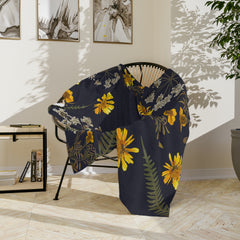 Floral Velveteen Microfiber Blanket - Cozy Gift for Nature Lovers, Home Decor, Bed Linens, Camping Essentials, Spring Vibes, Botanical Print