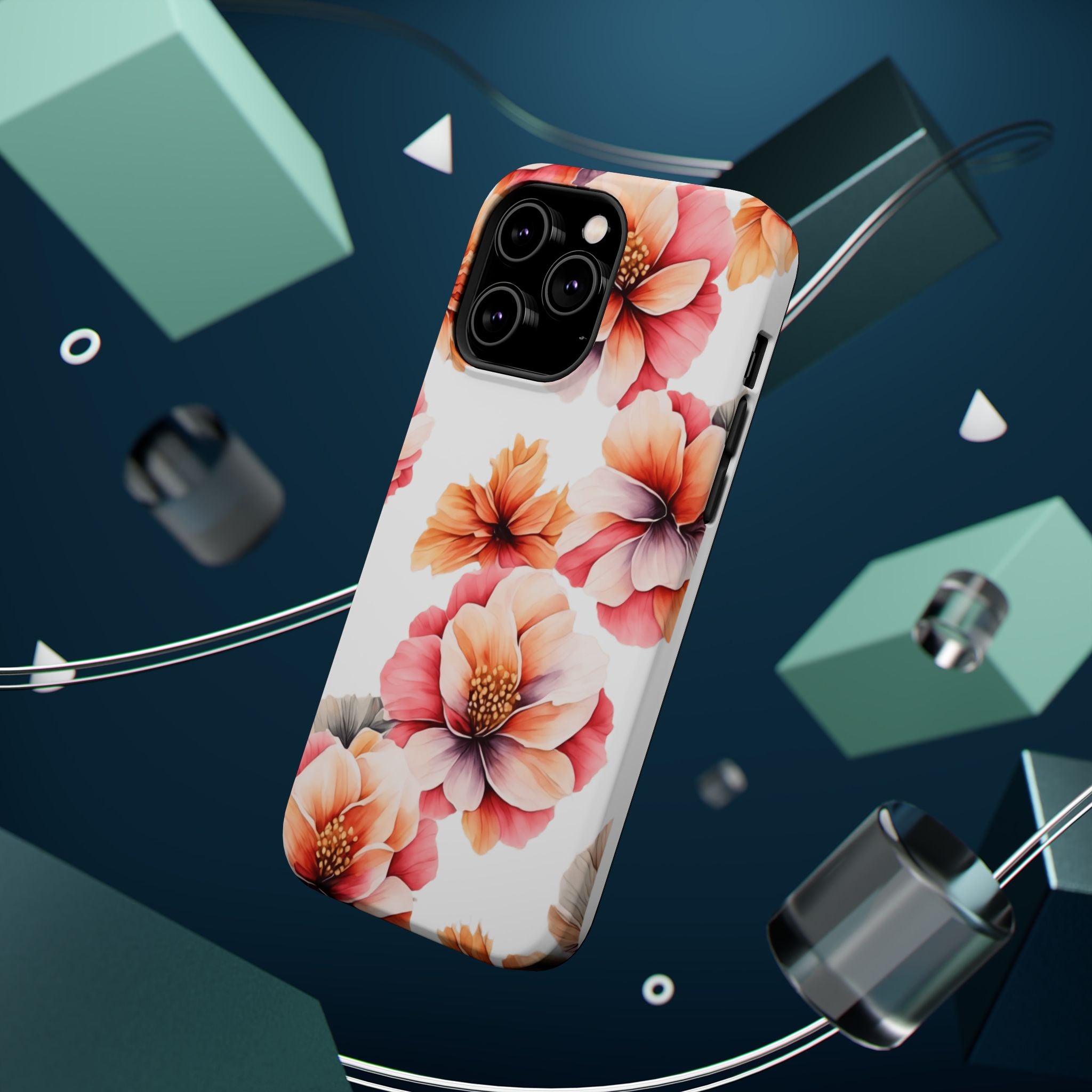Floral Magnetic Phone Case, Stylish Flower Phone Cover, Durable Magnetic Tough Case, Trendy Floral Design Case, Perfect Gift for Her