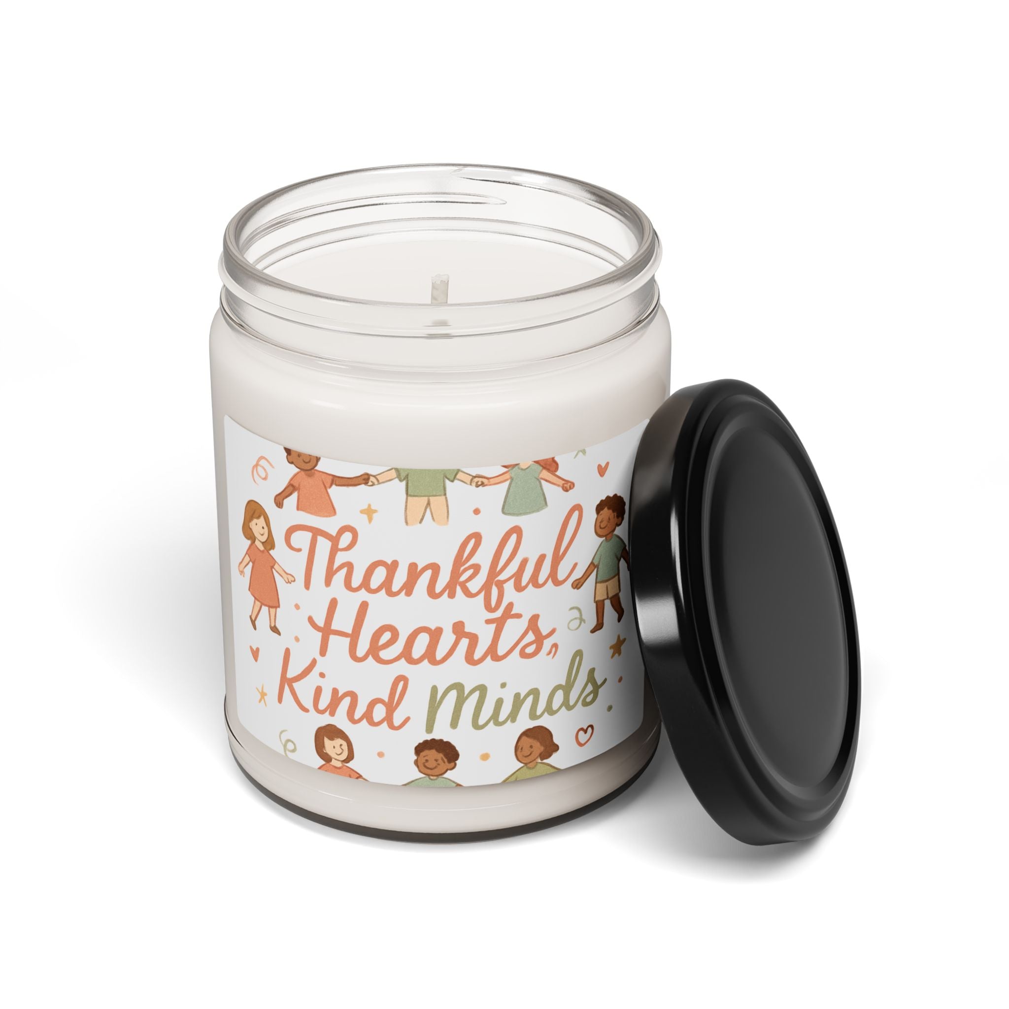 Soy Candle — "Thankful Hearts, Kind Minds" Inspirational Scented Candle (9oz)