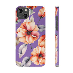 Floral Slim Phone Case, Stylish Phone Cover, Feminine Phone Accessory, Spring Gift, Flower Pattern Design