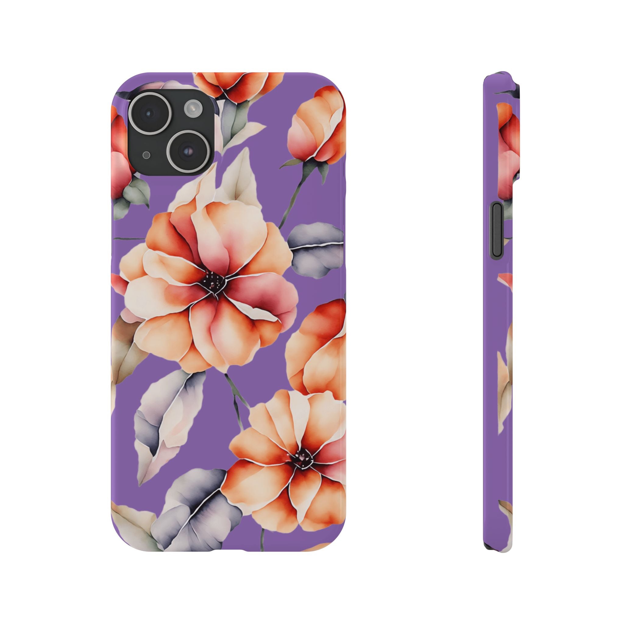 Floral Slim Phone Case, Stylish Phone Cover, Feminine Phone Accessory, Spring Gift, Flower Pattern Design