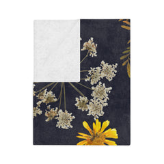 Floral Velveteen Microfiber Blanket - Cozy Gift for Nature Lovers, Home Decor, Bed Linens, Camping Essentials, Spring Vibes, Botanical Print
