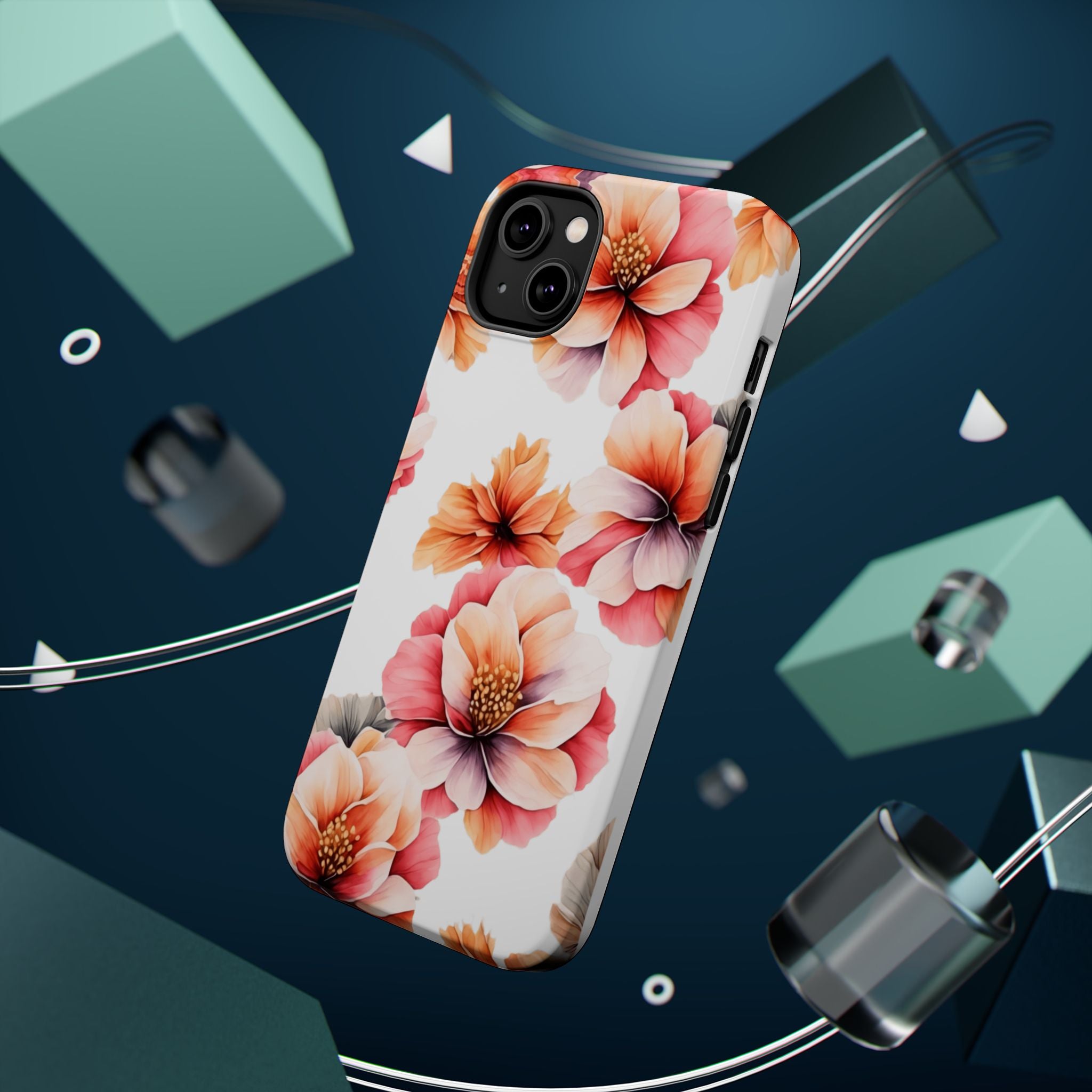 Floral Magnetic Phone Case, Stylish Flower Phone Cover, Durable Magnetic Tough Case, Trendy Floral Design Case, Perfect Gift for Her