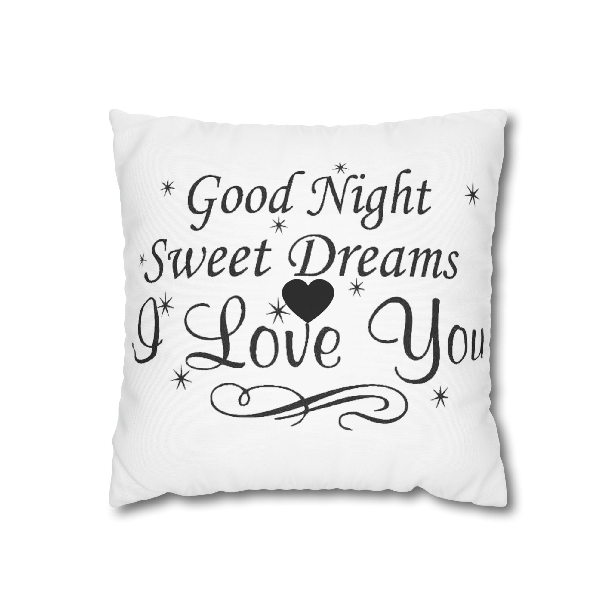 Romantic Quote Cushion, Good Night Pillow, Sweet Dreams Decor, Love Gift, Bedroom Accent
