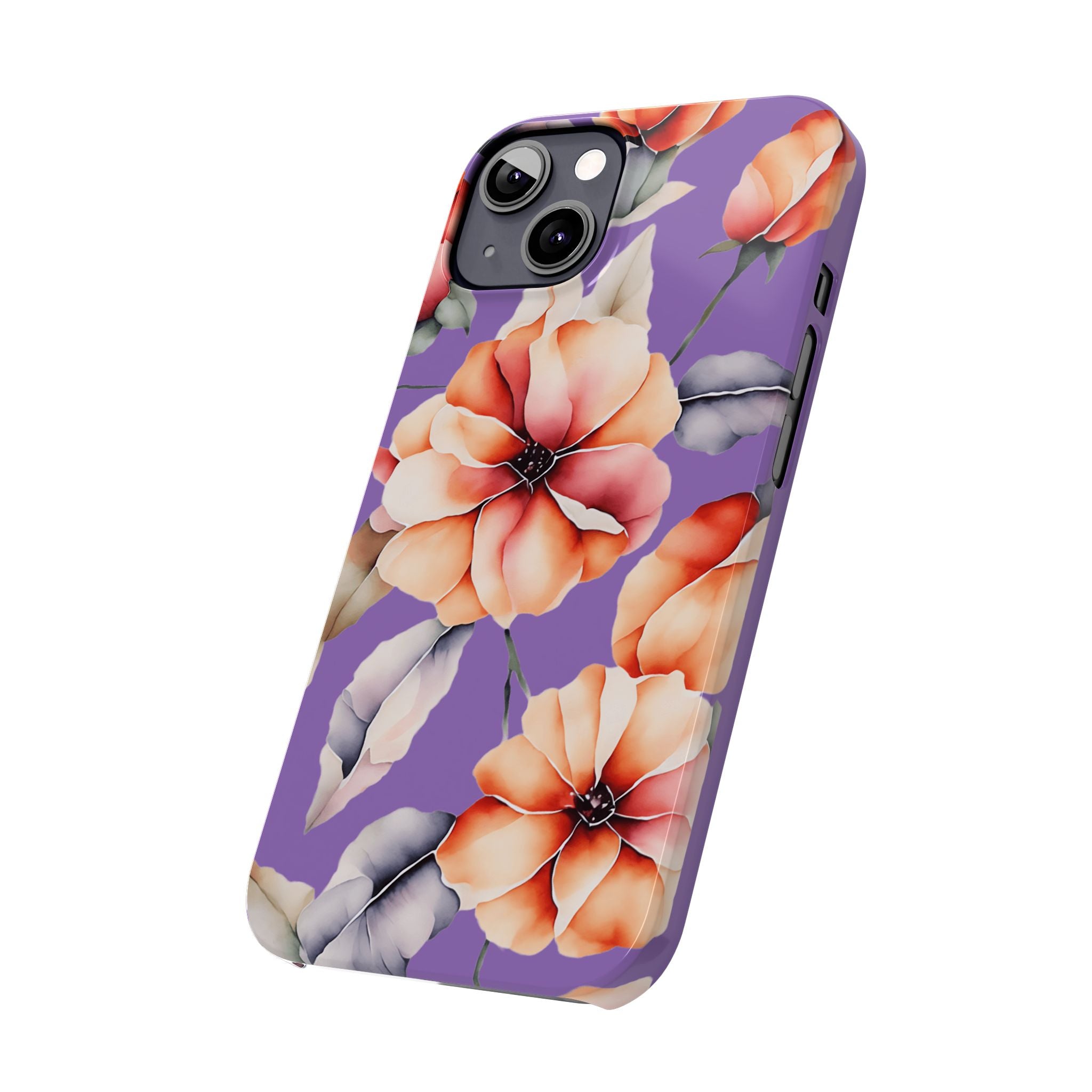 Floral Slim Phone Case, Stylish Phone Cover, Feminine Phone Accessory, Spring Gift, Flower Pattern Design