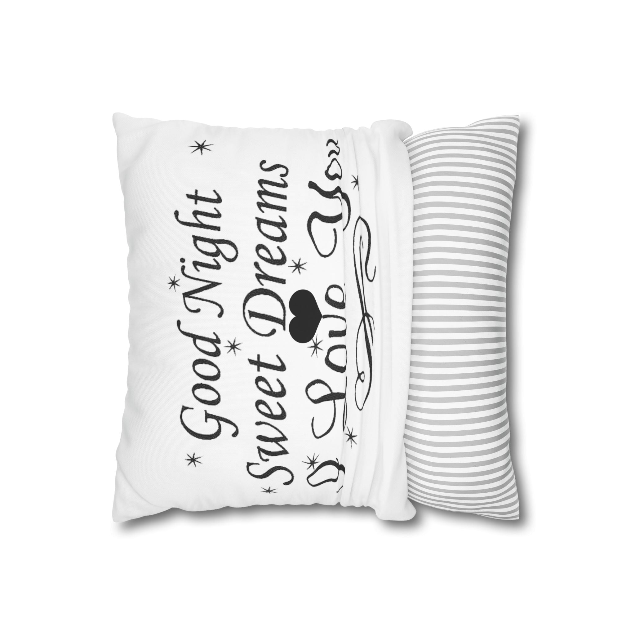 Romantic Quote Cushion, Good Night Pillow, Sweet Dreams Decor, Love Gift, Bedroom Accent