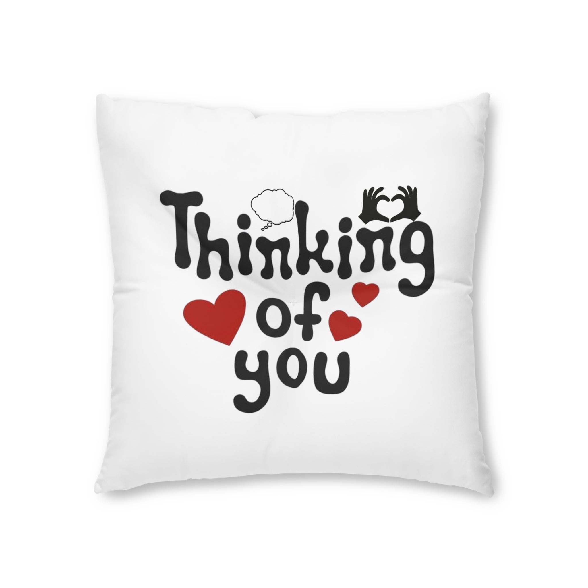 Thinking of You Tufted Floor Pillow | Cozy Rose Decorative Cushion | Gift for Her | Home Decor | Valentine's Day | Living Room Accent