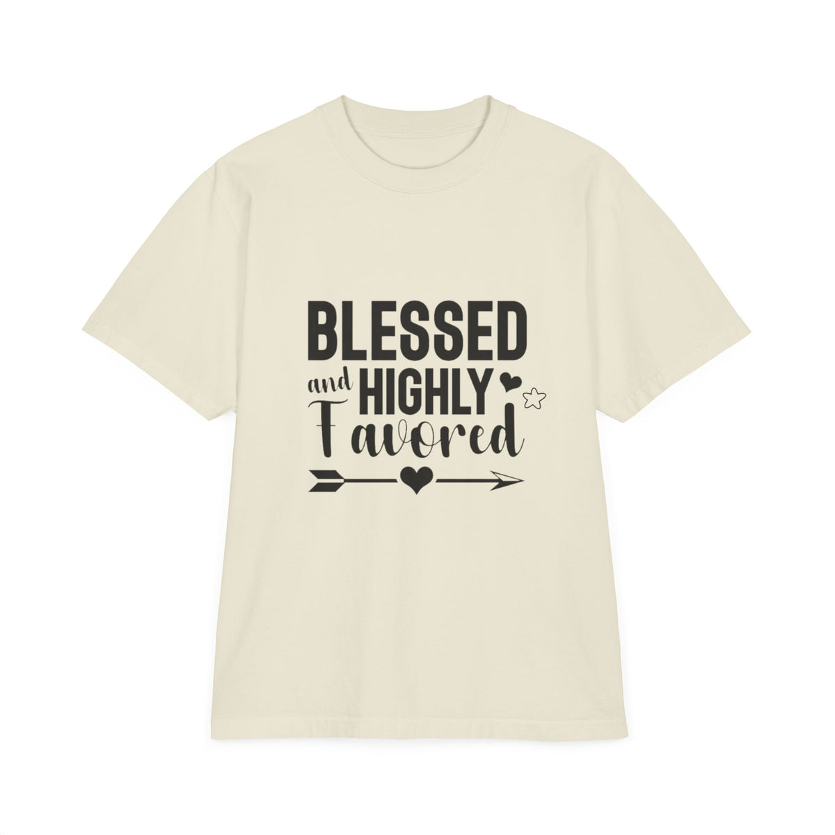 Blessed and Highly Favored Unisex Drop-Shoulder T-Shirt, Inspirational Tee, Faith-Based Gift, Everyday Comfort Shirt, Casual Wear
