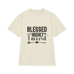 Blessed and Highly Favored Unisex Drop-Shoulder T-Shirt, Inspirational Tee, Faith-Based Gift, Everyday Comfort Shirt, Casual Wear
