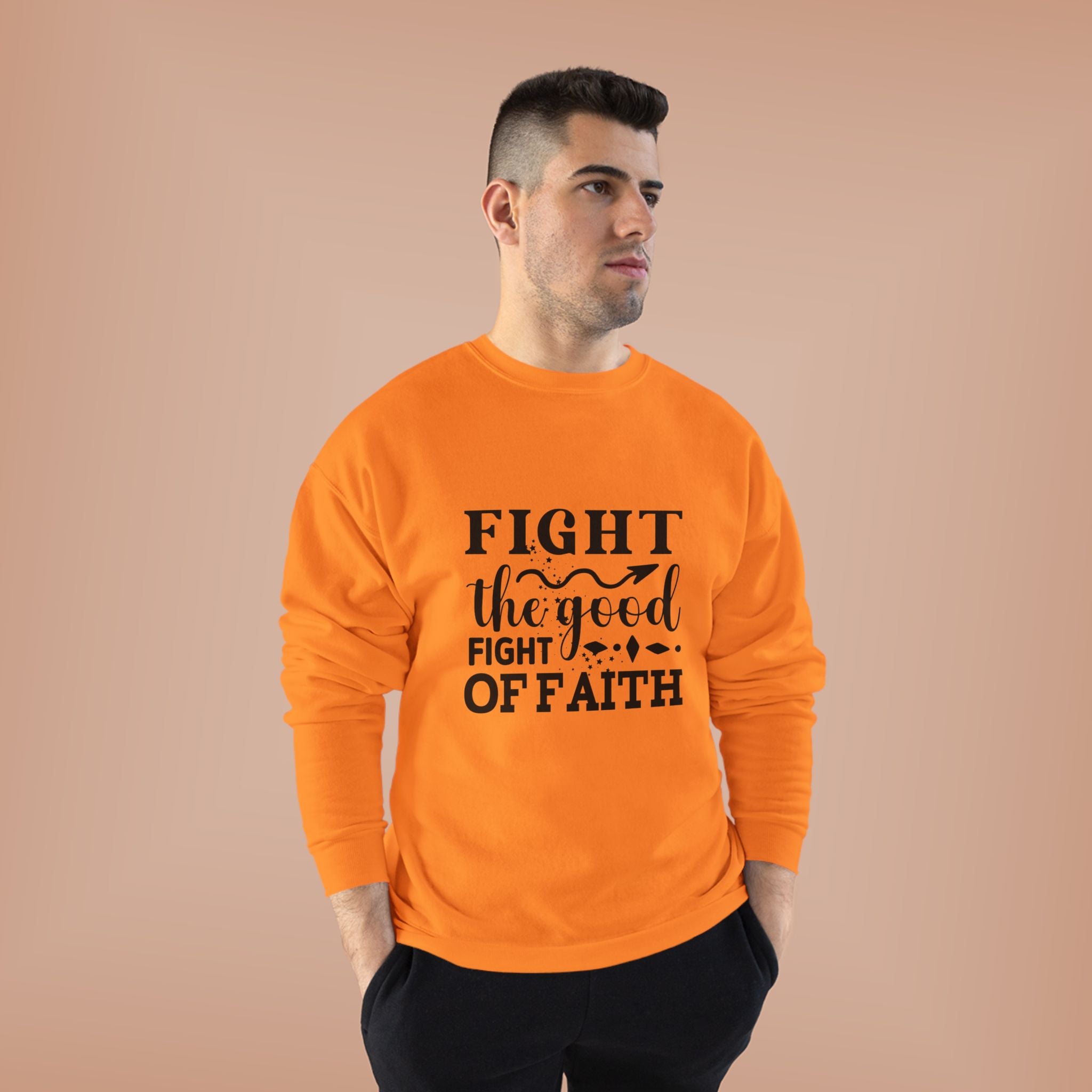 Inspirational Eco-Friendly Crewneck Sweatshirt | Fight the Good Fight of Faith, Motivational Gift, Unisex Apparel, Casual Wear, [...]