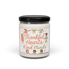 Soy Candle — "Thankful Hearts, Kind Minds" Inspirational Scented Candle (9oz)