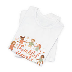 Thankful Hearts Kind Minds T-Shirt — Kids Friendship Positive Message Tee