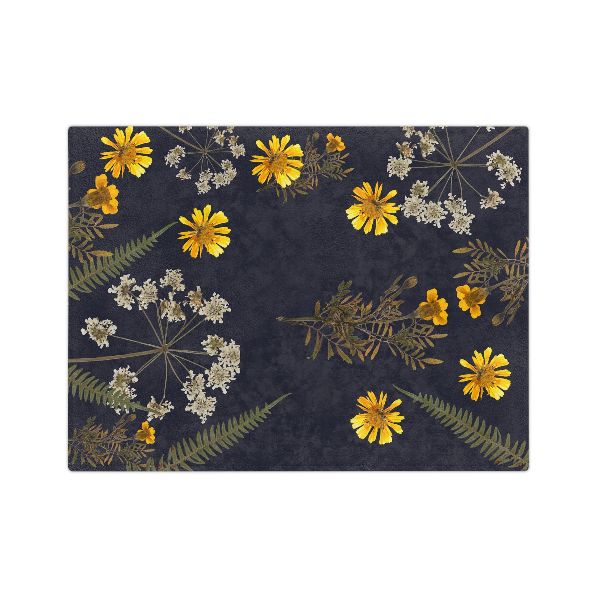 Floral Velveteen Microfiber Blanket - Cozy Gift for Nature Lovers, Home Decor, Bed Linens, Camping Essentials, Spring Vibes, Botanical Print