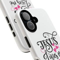 Jesus Loves Me Tough Magnetic Phone Case, Cute Christian Phone Cover, Faith-Based Gift, Inspirational Accessory, Unique Holiday Present