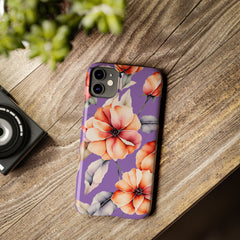 Floral Slim Phone Case, Stylish Phone Cover, Feminine Phone Accessory, Spring Gift, Flower Pattern Design
