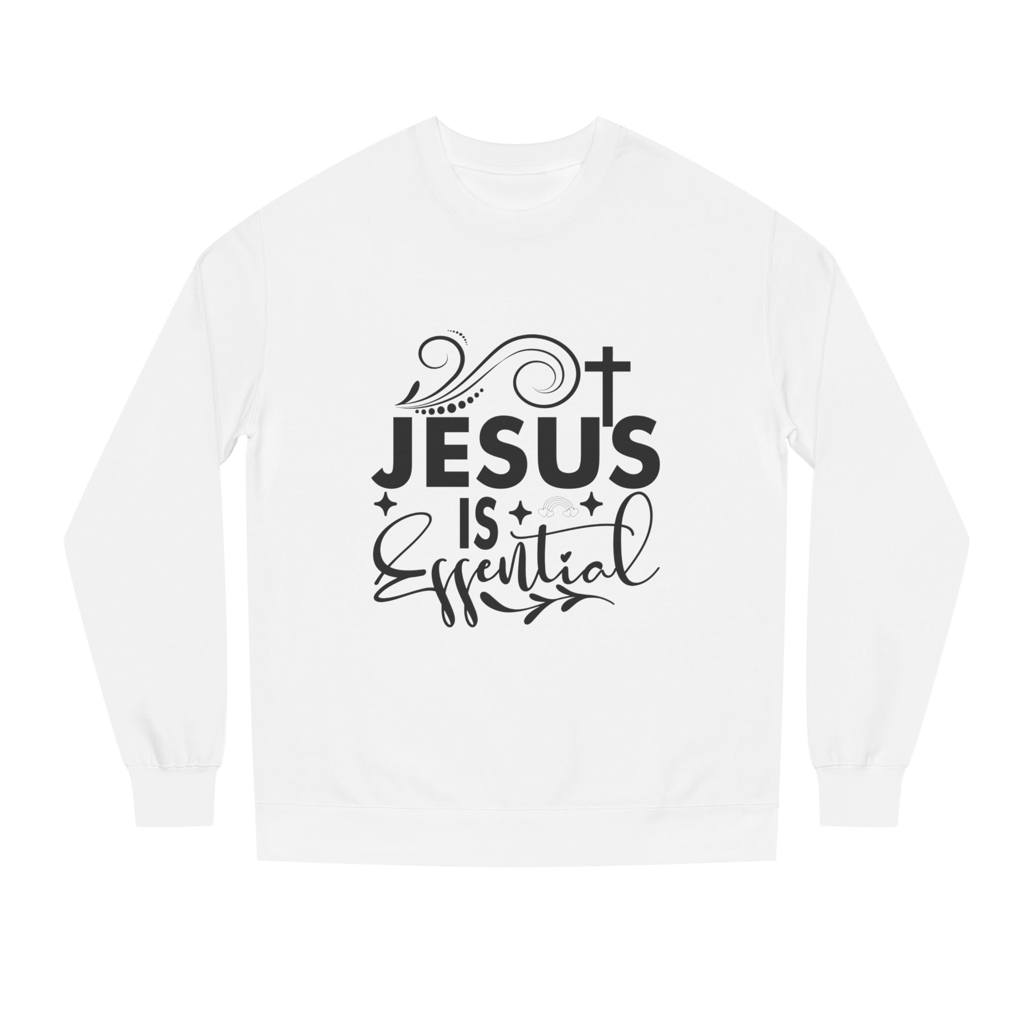 Christian Motivational Sweatshirt - Jesus is Essential, Faith Apparel, Unisex Fashion, Everyday Wear, Perfect Gift for Believers