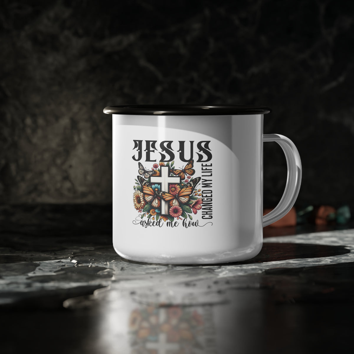 Vintage-Inspired Enamel Camp Cup with Inspirational Jesus Design, Perfect for Camping, Coffee Lovers, Gifts, Outdoor Adventures, [...]