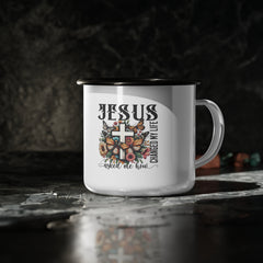 Vintage-Inspired Enamel Camp Cup with Inspirational Jesus Design, Perfect for Camping, Coffee Lovers, Gifts, Outdoor Adventures, [...]