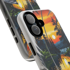 Nature-Inspired Phone Case | Tough Cases with Sunset & Feathers Design, Unique Gift, Outdoor Lover Accessory, Phone Cover