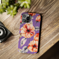 Floral Slim Phone Case, Stylish Phone Cover, Feminine Phone Accessory, Spring Gift, Flower Pattern Design