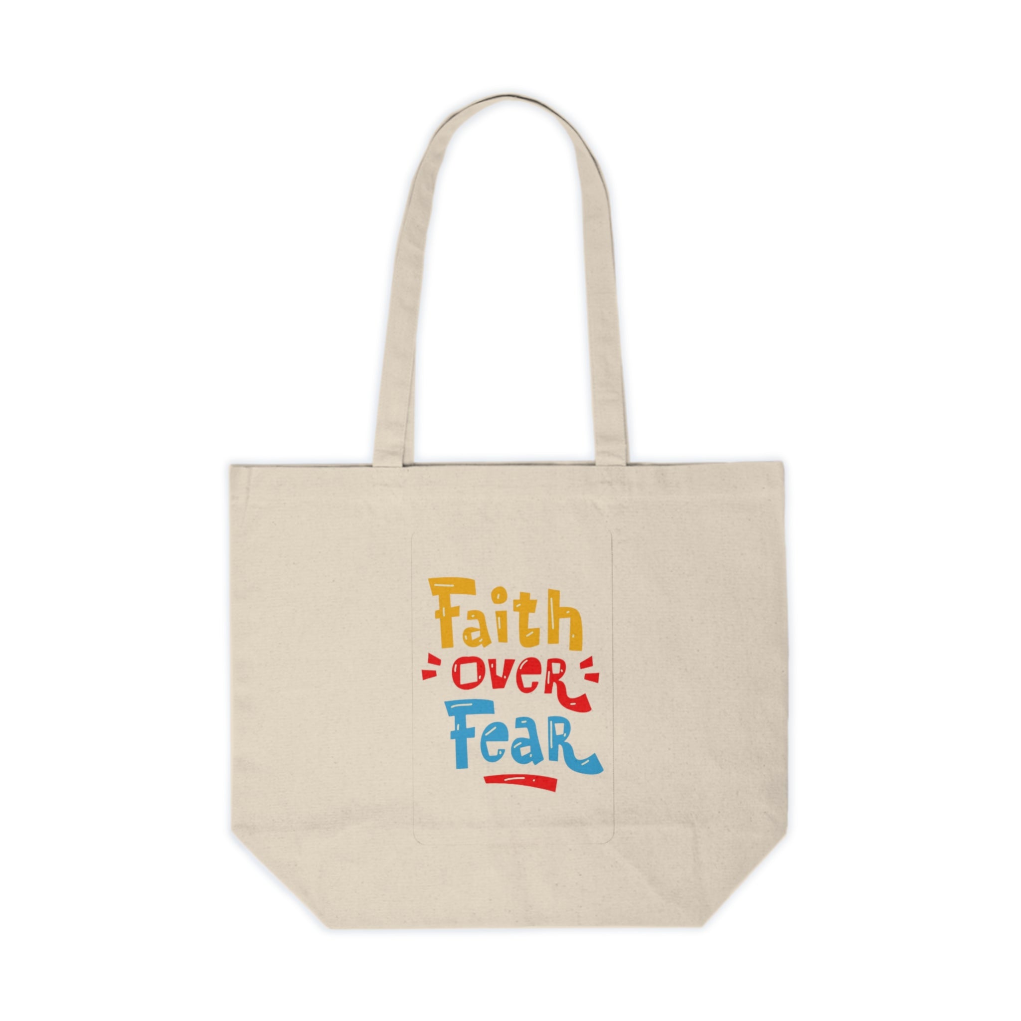 Faith Over Fear Tote Bag, Inspirational Canvas Shopping Tote, Eco-Friendly Grocery Bag, Motivational Gift Bag, Positive Vibe Carryall