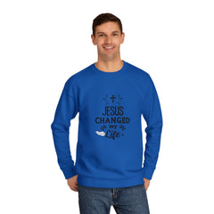 Inspirational Crew Sweatshirt - Jesus Changed My Life, Faith Apparel, Christian Gift, Unisex Sweatshirt, Cozy Religious Wear