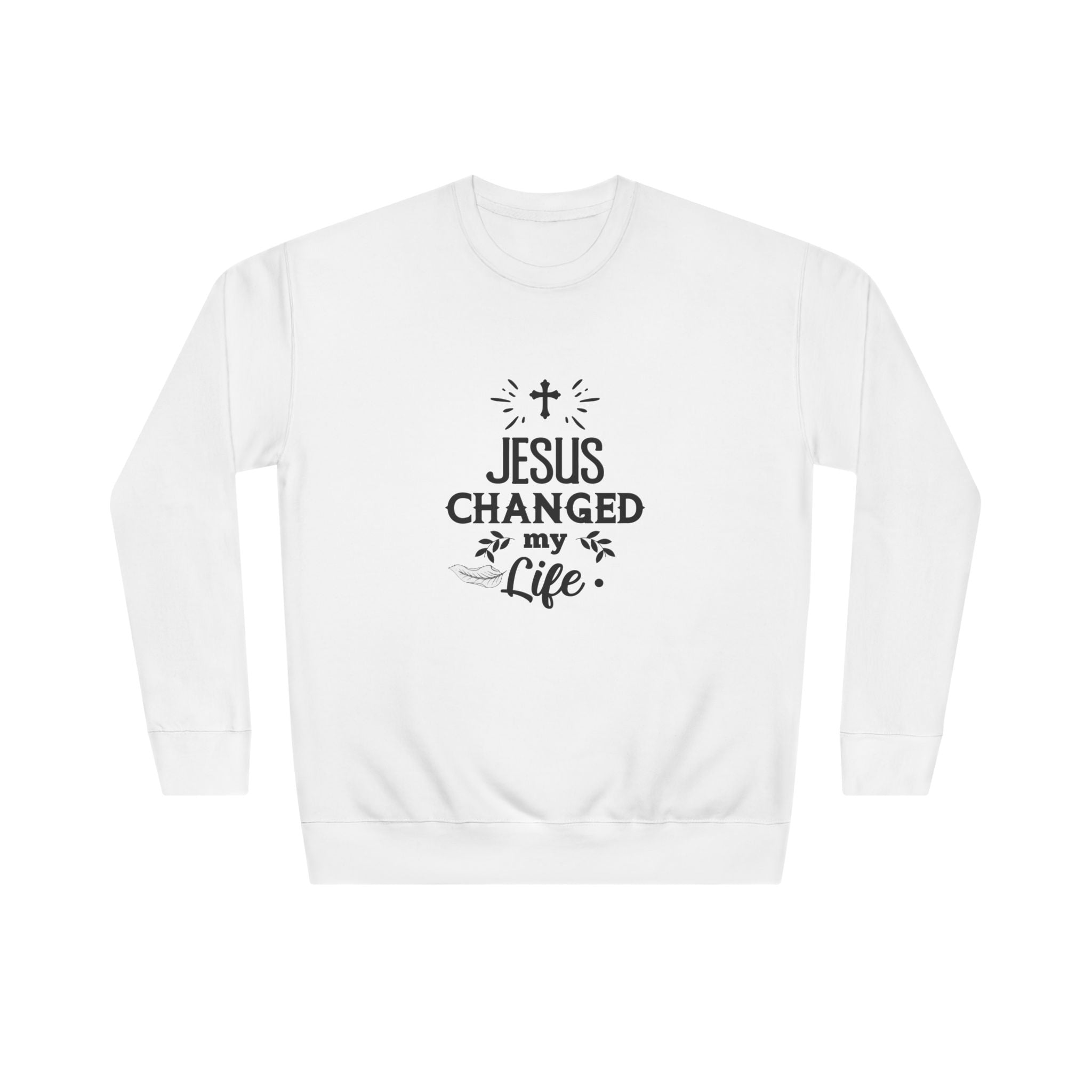 Inspirational Crew Sweatshirt - Jesus Changed My Life, Faith Apparel, Christian Gift, Unisex Sweatshirt, Cozy Religious Wear