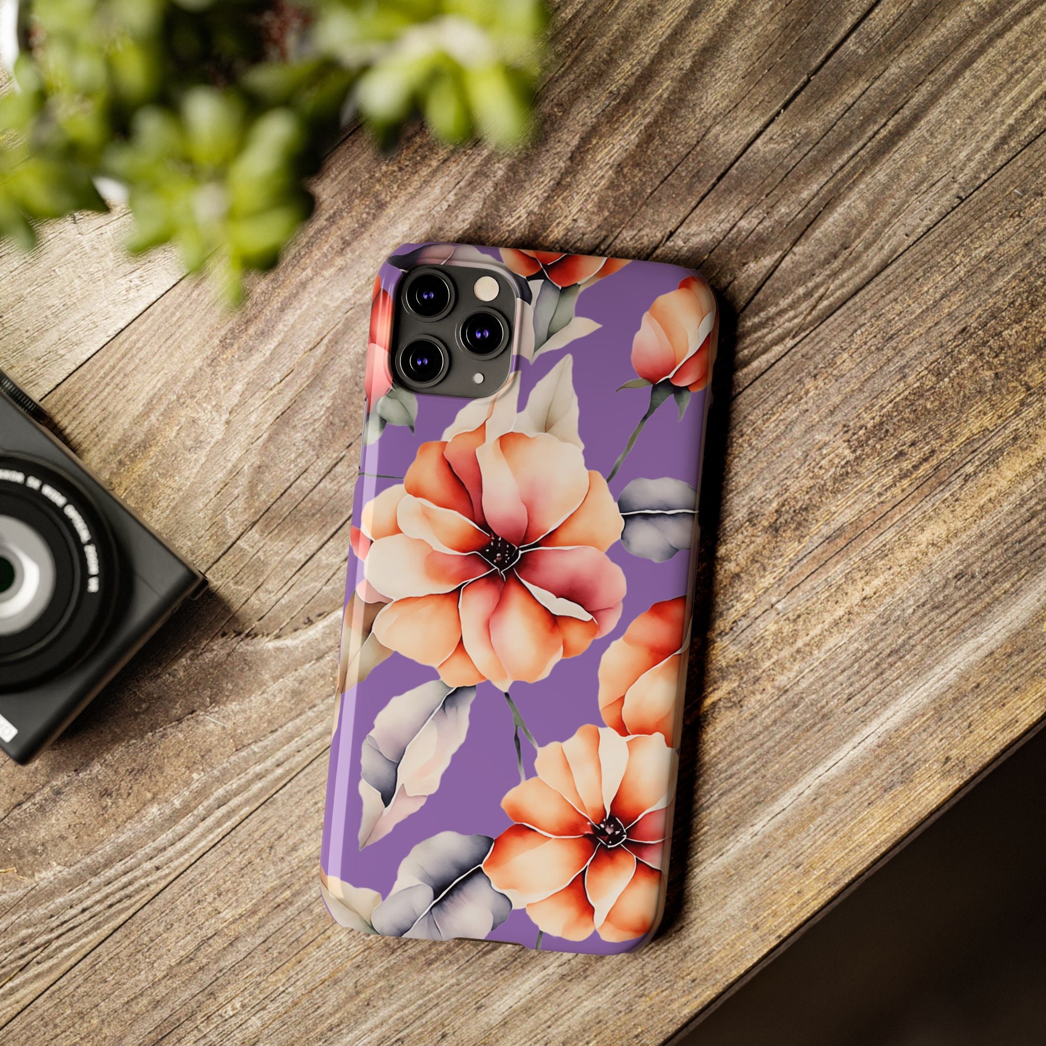 Floral Slim Phone Case, Stylish Phone Cover, Feminine Phone Accessory, Spring Gift, Flower Pattern Design