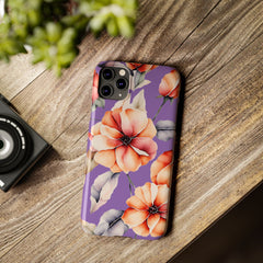 Floral Slim Phone Case, Stylish Phone Cover, Feminine Phone Accessory, Spring Gift, Flower Pattern Design