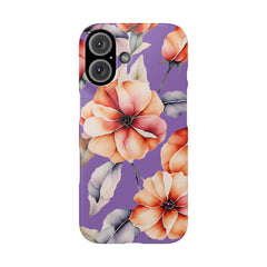 Floral Slim Phone Case, Stylish Phone Cover, Feminine Phone Accessory, Spring Gift, Flower Pattern Design