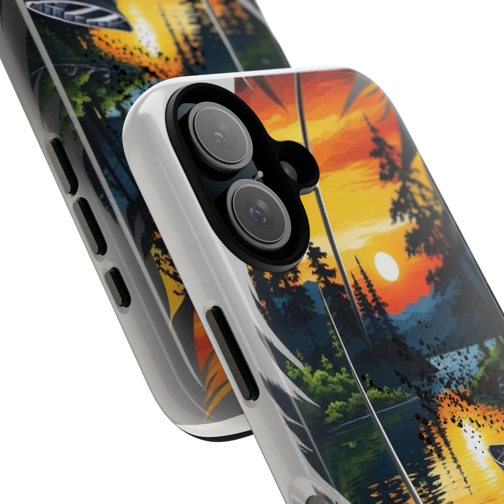 Nature-Inspired Phone Case | Tough Cases with Sunset & Feathers Design, Unique Gift, Outdoor Lover Accessory, Phone Cover