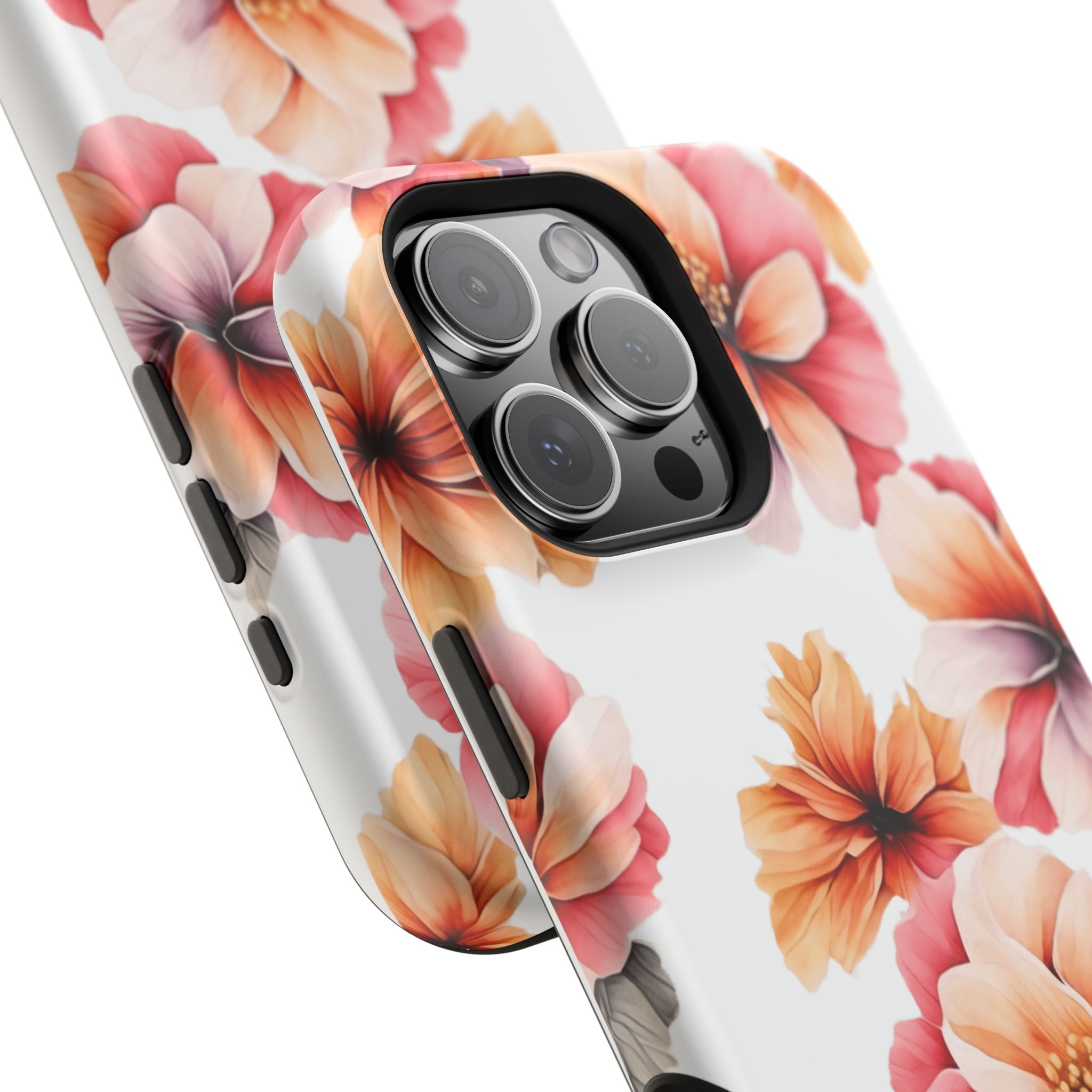 Floral Magnetic Phone Case, Stylish Flower Phone Cover, Durable Magnetic Tough Case, Trendy Floral Design Case, Perfect Gift for Her