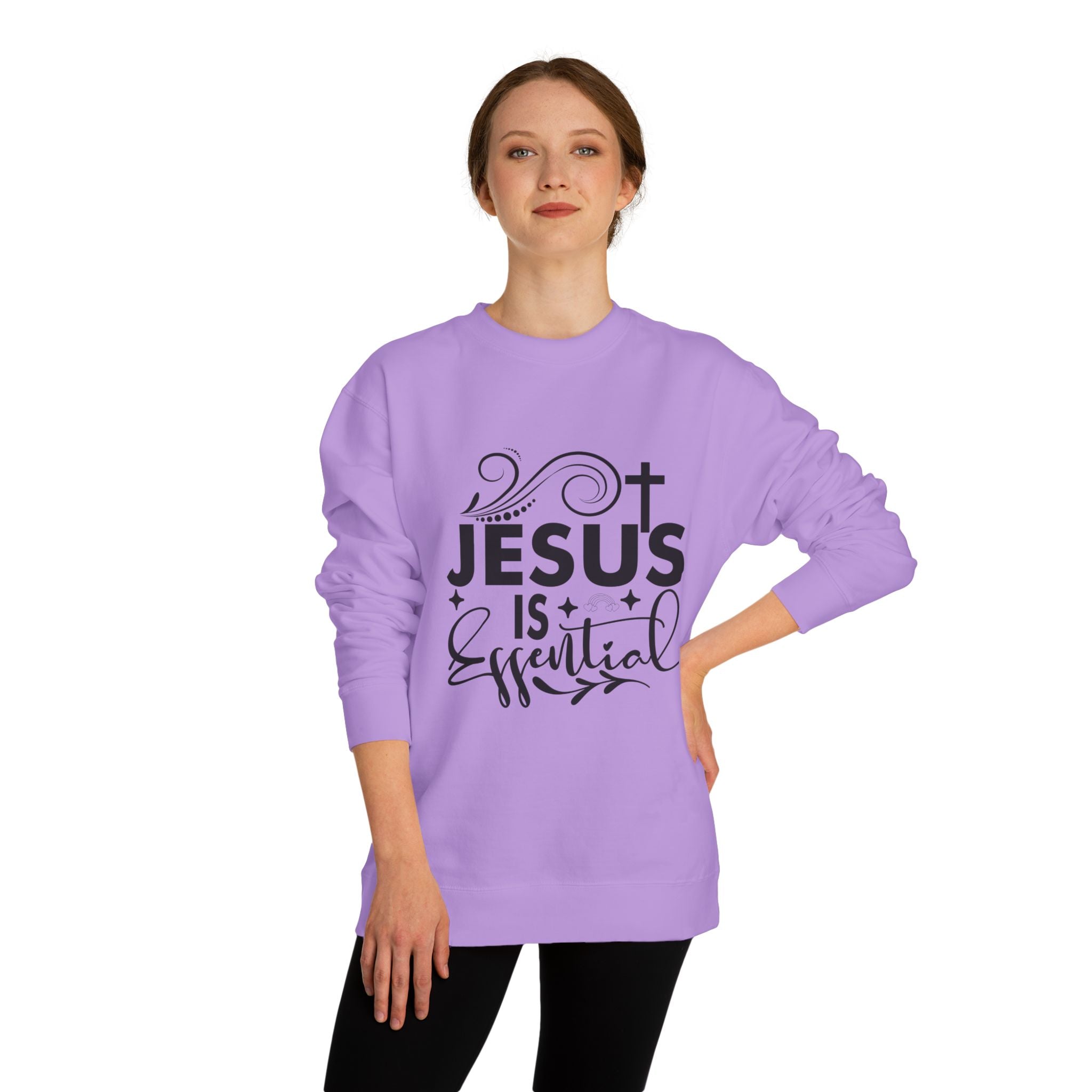 Christian Motivational Sweatshirt - Jesus is Essential, Faith Apparel, Unisex Fashion, Everyday Wear, Perfect Gift for Believers