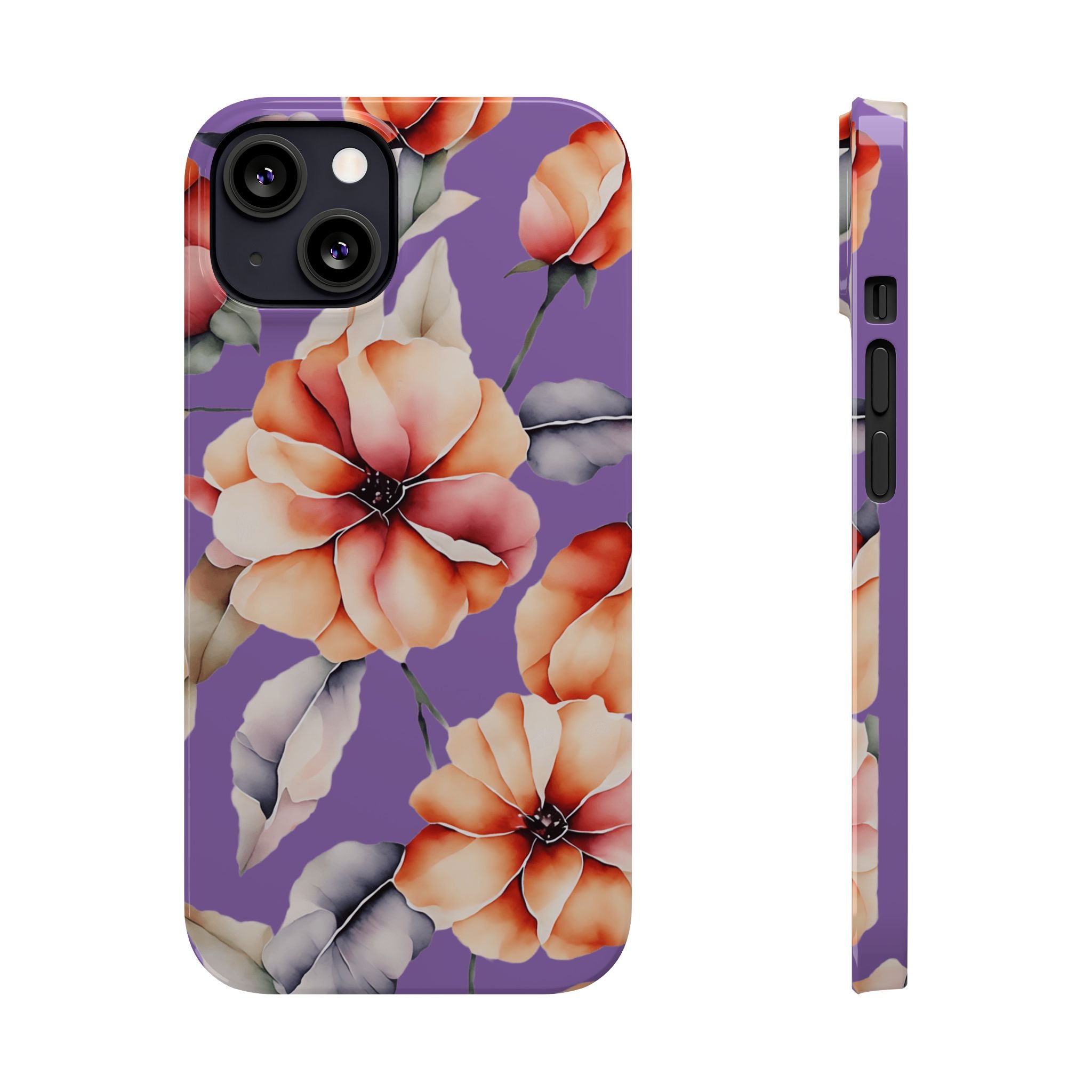 Floral Slim Phone Case, Stylish Phone Cover, Feminine Phone Accessory, Spring Gift, Flower Pattern Design
