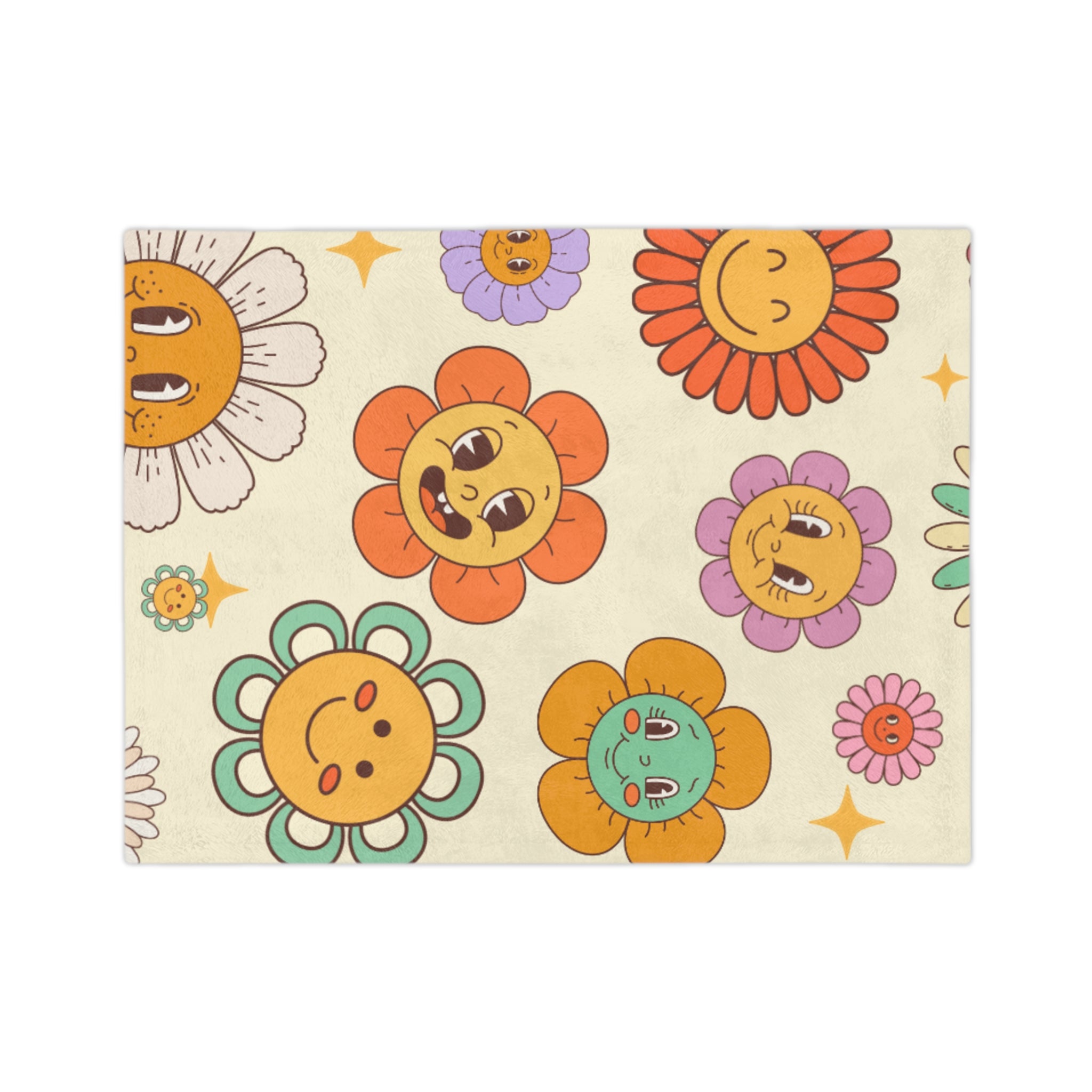 Whimsical Flower Blanket - Cozy Floral Microfiber Throw for Kids, Home Decor, Spring Celebrations, Gift Idea for Birthdays