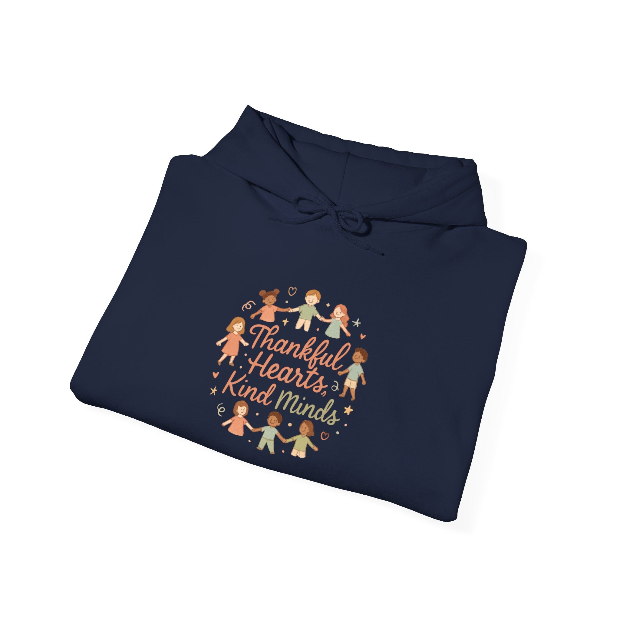 Kind Hands Kids Hoodie - "Thankful Hearts, Kind Hands" Thanksgiving Sweatshirt