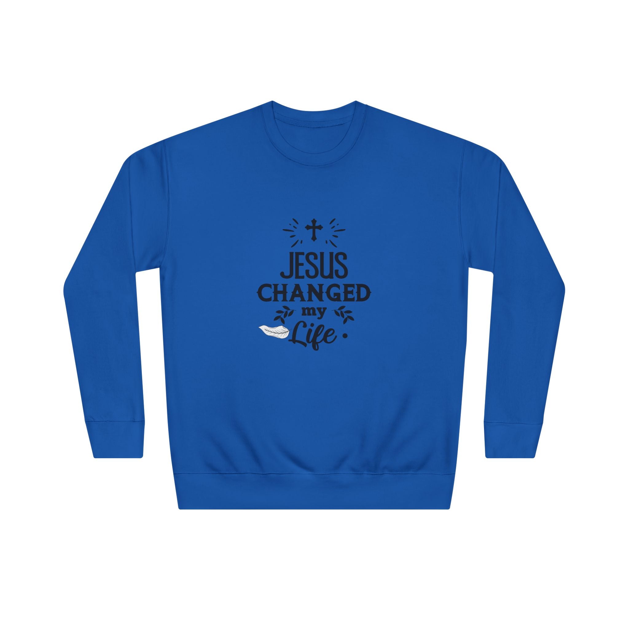 Inspirational Crew Sweatshirt - Jesus Changed My Life, Faith Apparel, Christian Gift, Unisex Sweatshirt, Cozy Religious Wear