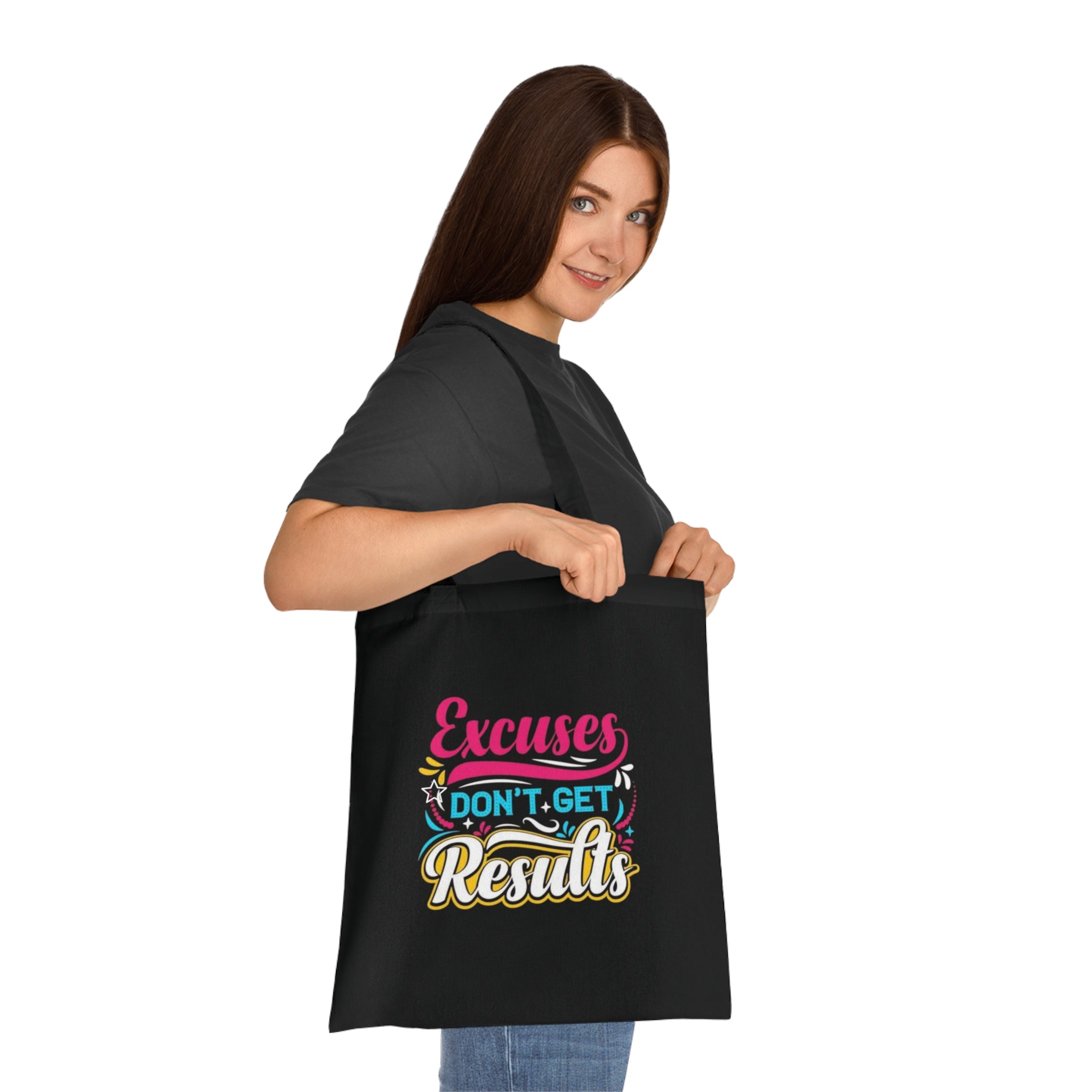 Motivational Cotton Tote Bag: Personalized Eco-Friendly Shopping, Gym, Work, Gift, Fitness