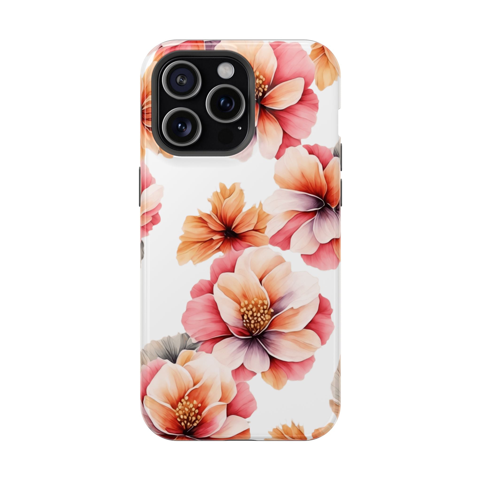 Floral Magnetic Phone Case, Stylish Flower Phone Cover, Durable Magnetic Tough Case, Trendy Floral Design Case, Perfect Gift for Her
