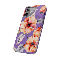 Floral Slim Phone Case, Stylish Phone Cover, Feminine Phone Accessory, Spring Gift, Flower Pattern Design
