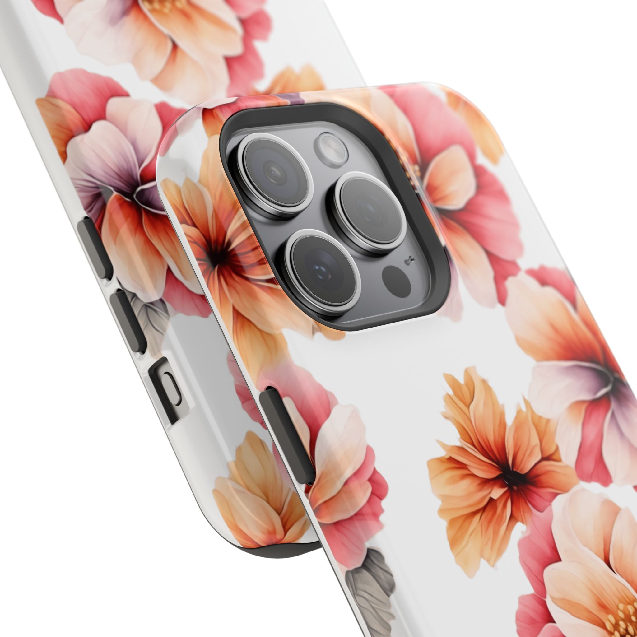 Floral Magnetic Phone Case, Stylish Flower Phone Cover, Durable Magnetic Tough Case, Trendy Floral Design Case, Perfect Gift for Her