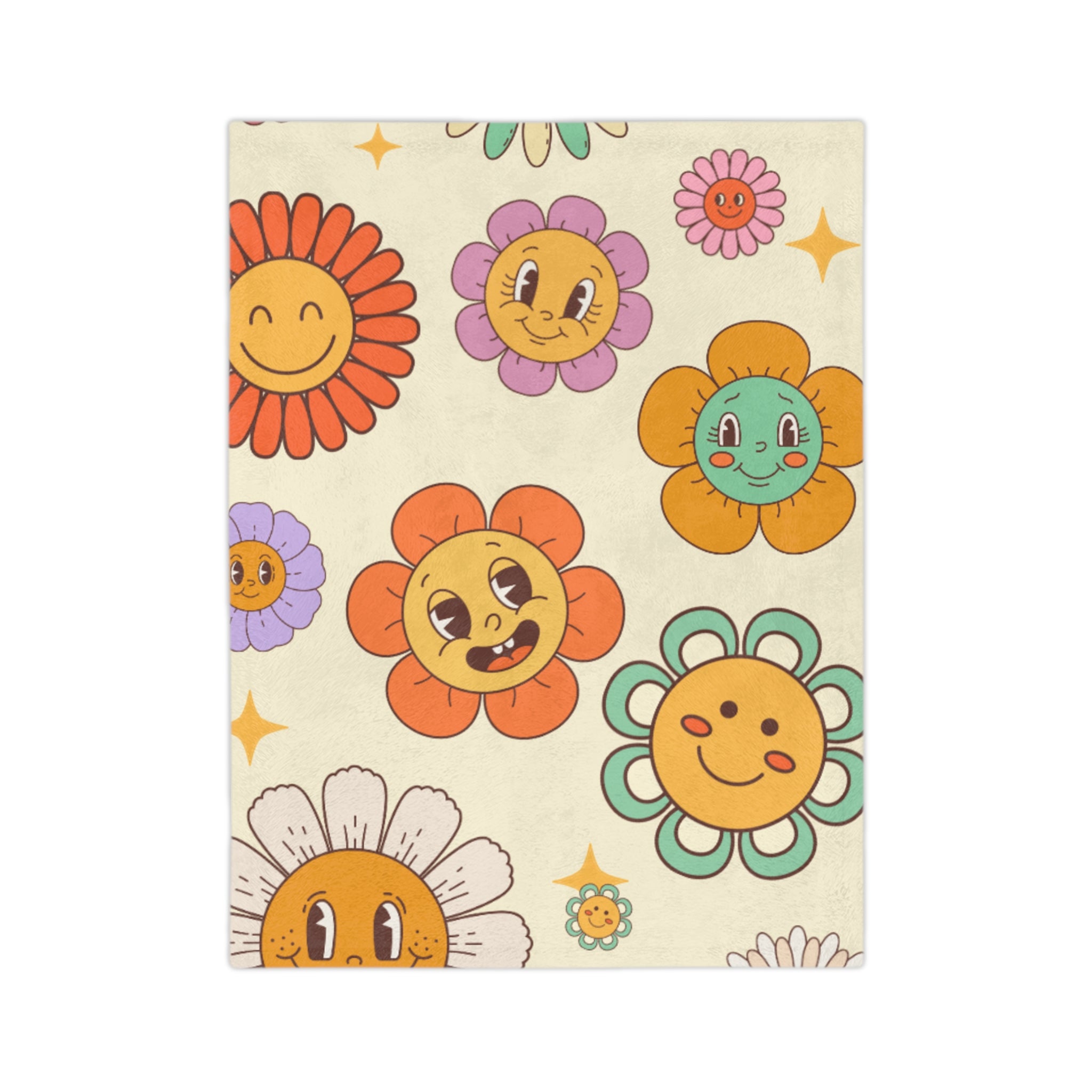 Whimsical Flower Blanket - Cozy Floral Microfiber Throw for Kids, Home Decor, Spring Celebrations, Gift Idea for Birthdays