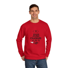 Inspirational Crew Sweatshirt - Jesus Changed My Life, Faith Apparel, Christian Gift, Unisex Sweatshirt, Cozy Religious Wear
